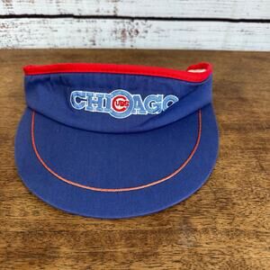 VTG Chicago Cubs Sweatband Visor ANNCO Official License MLB Cotton Adjustable